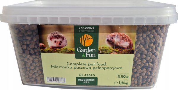 Garden&Fun Τροφή για Σκαντζόχοιρους Ελεύθερης Διαβίωσης, Υψηλή Πρωτεΐνη, 3 Εποχές, 1,6kg