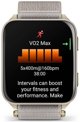 Garmin Venu X1 Soft Gold Titanium Caseback and French Gray ComfortFit Nylon Band