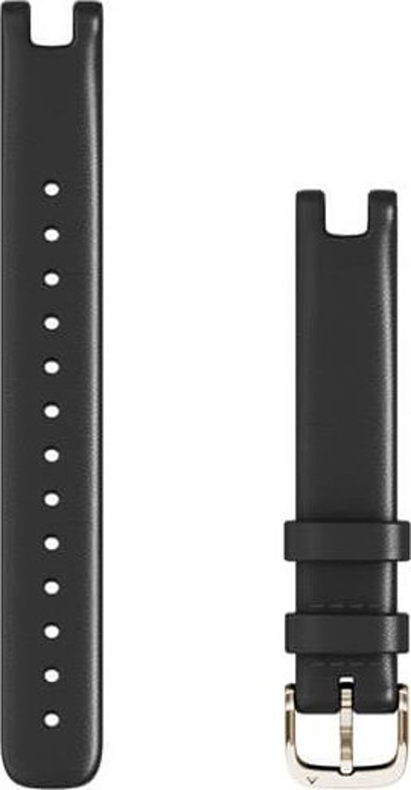 Garmin Δερμάτινο λουράκι καρπού - σειρά Lily (μαύρο / κρεμ χρυσό κούμπωμα) (010-13068-A1)