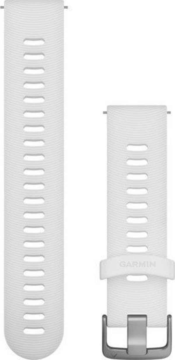 Garmin Λουράκι σιλικόνης για τον καρπό Quick Release 20 (λευκό / ασημί-ατσάλι) (010-11251-1P)