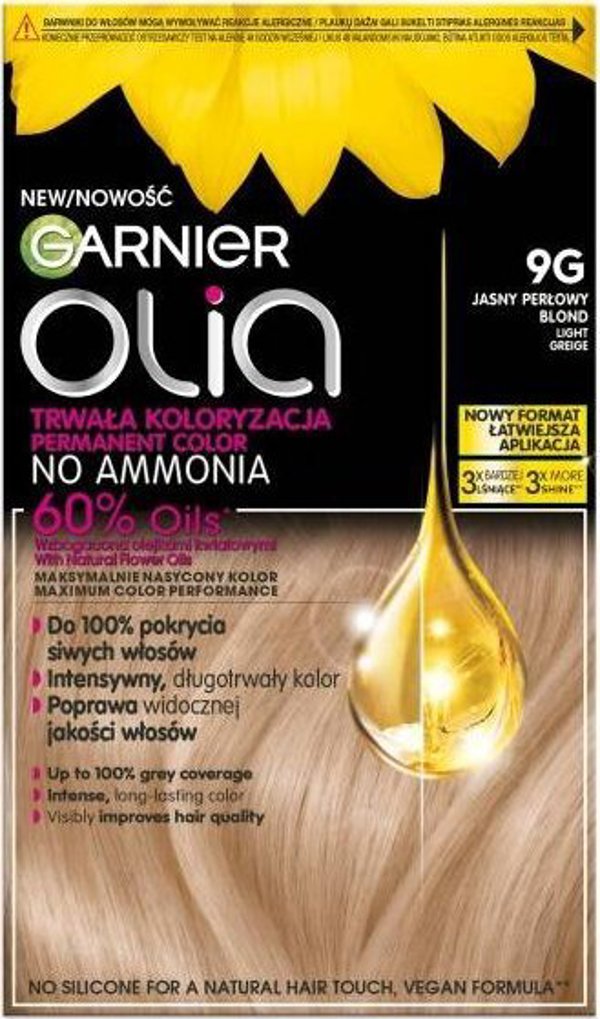 Garnier Olia Βαφή Μαλλιών 9G Ανοιχτό Περλέ Ξανθό με Θρεπτική Σύνθεση για Λαμπερά Μαλλιά