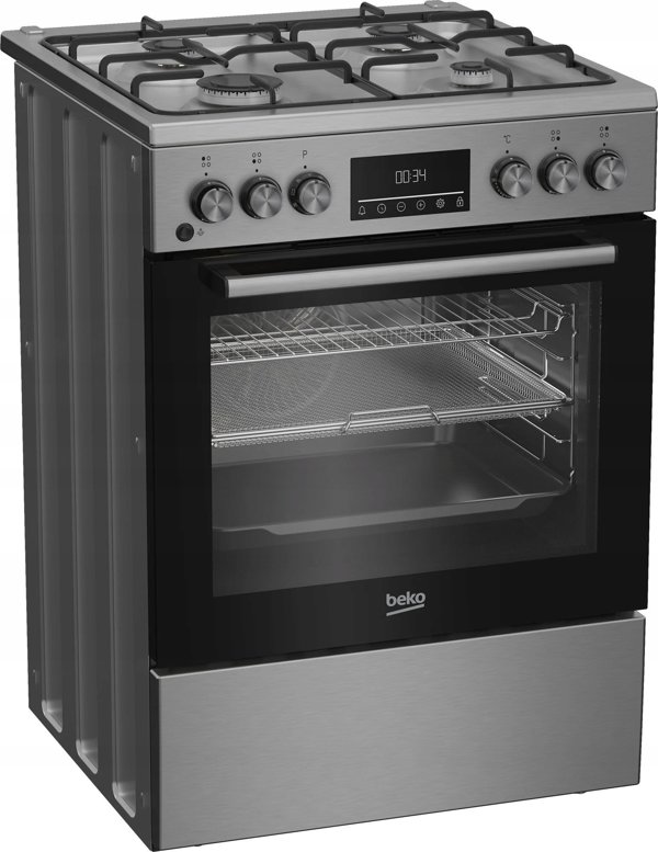 Gas stove with electric oven BEKO FBMA62330TXDSN, 60 cm