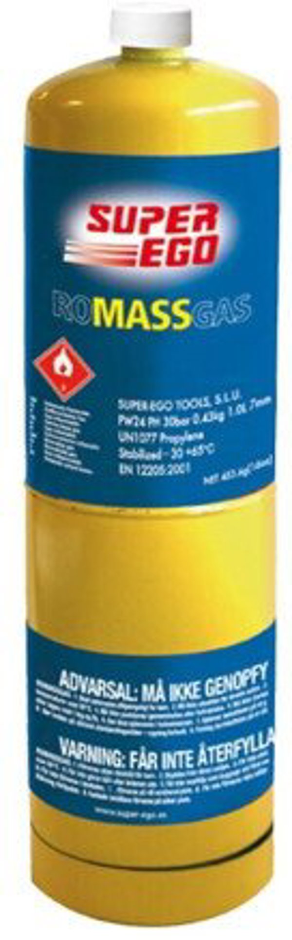 SUPER-EGO Φιάλη Αερίου ROMASSGAS 400g για Καυστήρες PROVIDUS 6.200PRO & 6.250PRO
