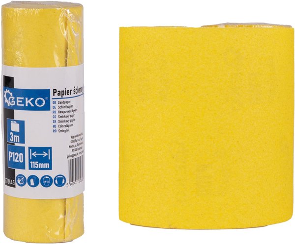 Geko Papier scierny – rolka 115mm x 3m P120 (100)