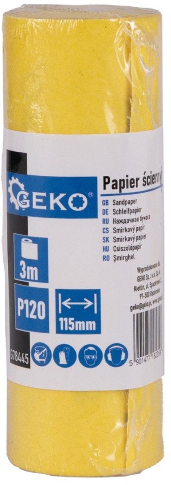 Geko Papier scierny – rolka 115mm x 3m P120 (100)
