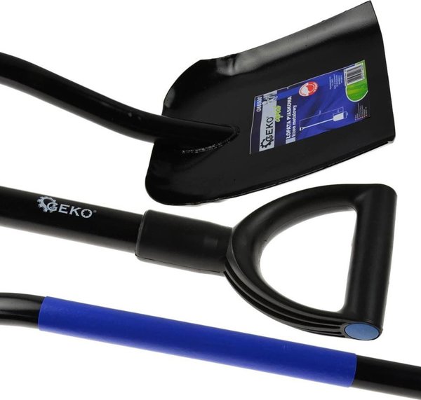 Geko G66500 Φτυάρι Άμμου Μεταλλικό, Σκληρυμένος Χάλυβας, Κυρτή Λαβή D-Shape, 121cm