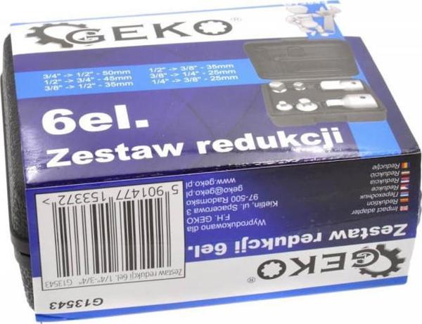 Geko Σετ Μειωτήρων 6 Τεμαχίων 1/4"-3/4", G13543, Αντάπτορες Καρυδάκια Εργαλείων