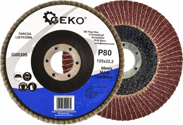 Geko Δίσκος Λείανσης με Πτερύγια 125mm P80 - Αbrasive Flap Disc
