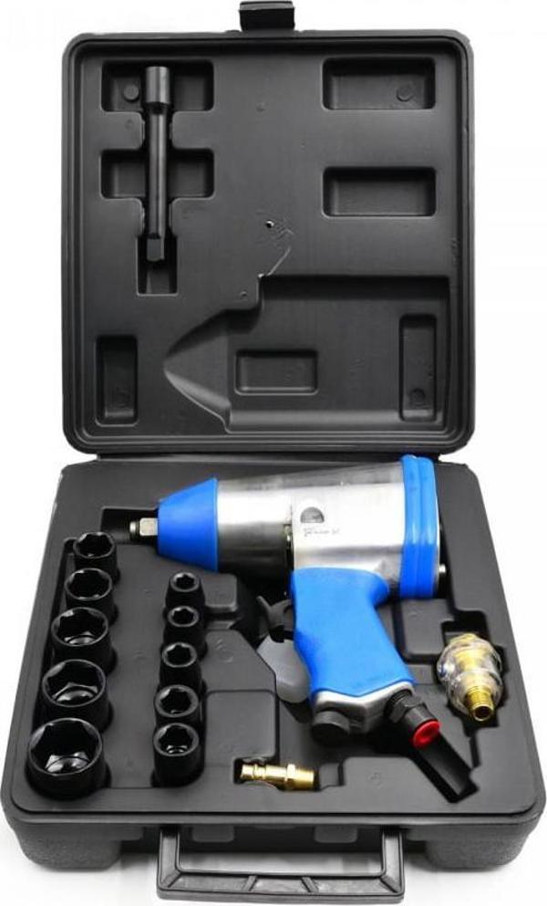 Geko G03180 Πνευματικό Κρουστικό Κλειδί 1/2" 850Nm με Σετ Υποδοχών σε Θήκη
