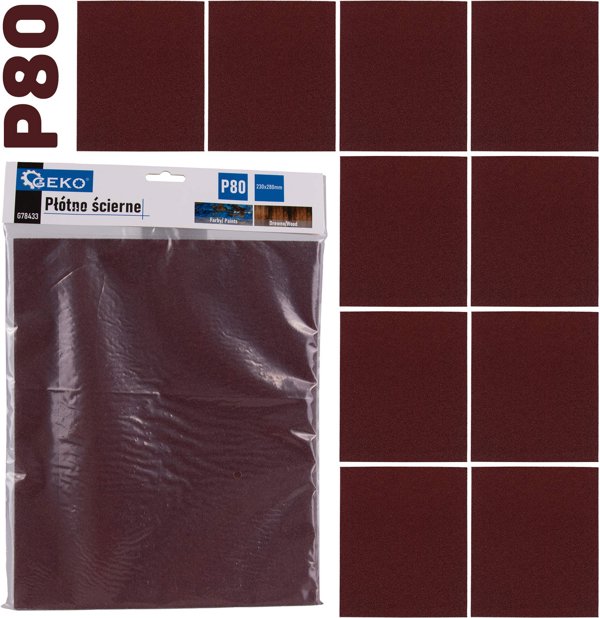 Geko Plotno scierne – arkusz 230x280mm P80
