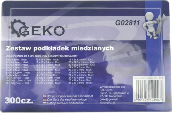 Geko σετ 300 χάλκινων ροδέλων (G02811)
