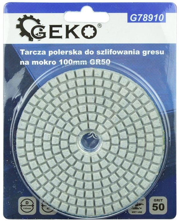 Geko Tarcza polerska do szlifowania gresu na mokro 100mm GR50 (5/250)