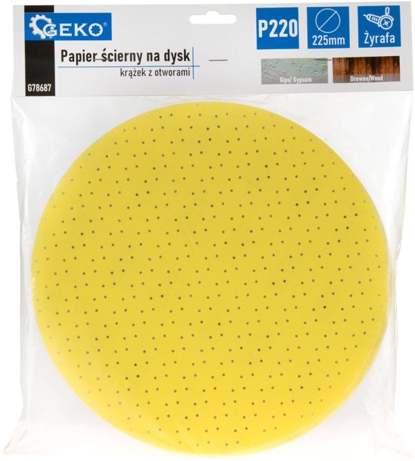 Geko Λειαντικό χαρτί δίσκος με οπές 225mm P220 (ζέβρα)
