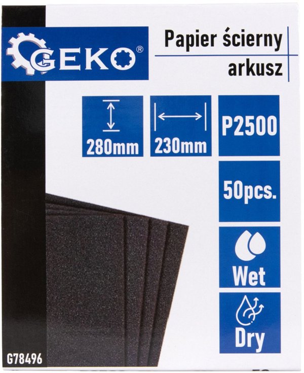 Geko Papier scierny wodny – arkusz 230x280mm P2500