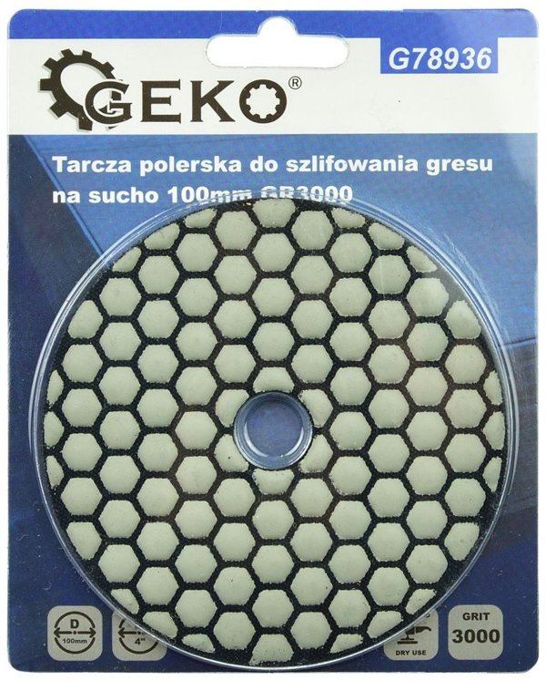 Geko Tarcza polerska do szlifowania gresu na sucho 100mm GR3000 (25/250))