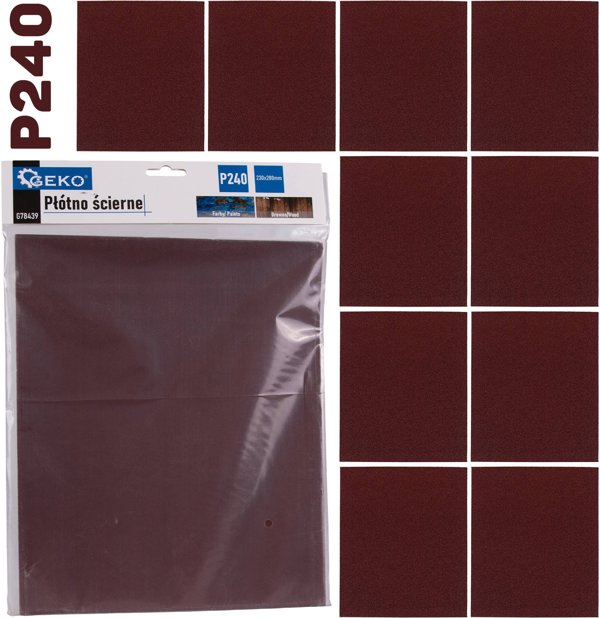 Geko Plotno scierne – arkusz 230x280mm P240