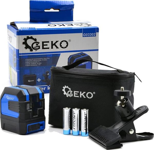 Geko Laser Επιπέδου Αυτοεπιπεδούμενο G03302 - Cross Line Laser με Λειτουργία Κλειδώματος για Διαγώνιες Γραμμές