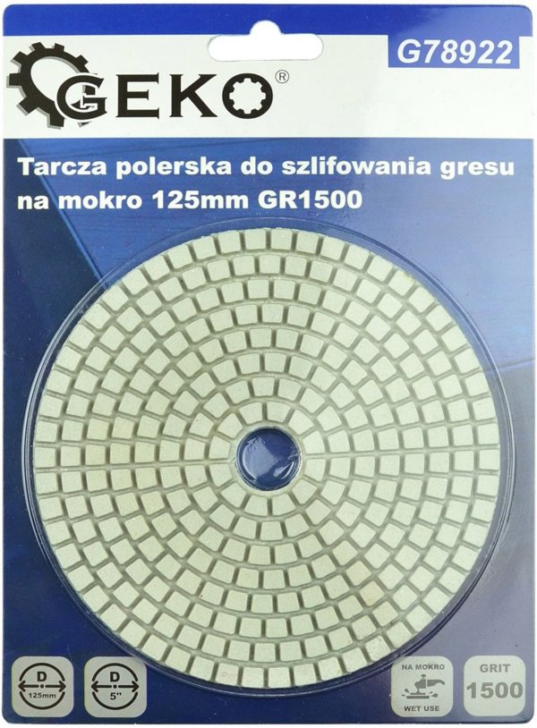 Geko Tarcza polerska do szlifowania gresu na mokro 125mm GR1500 (25/250)