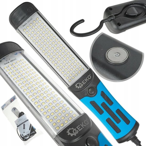 Geko Λάμπα Εργαστηρίου LED 15W 230V με Μαγνήτη, Γάντζο και Καλώδιο 5m