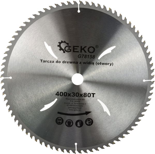 Geko tarcza do drewna 400x30x80T otwory (G78158)