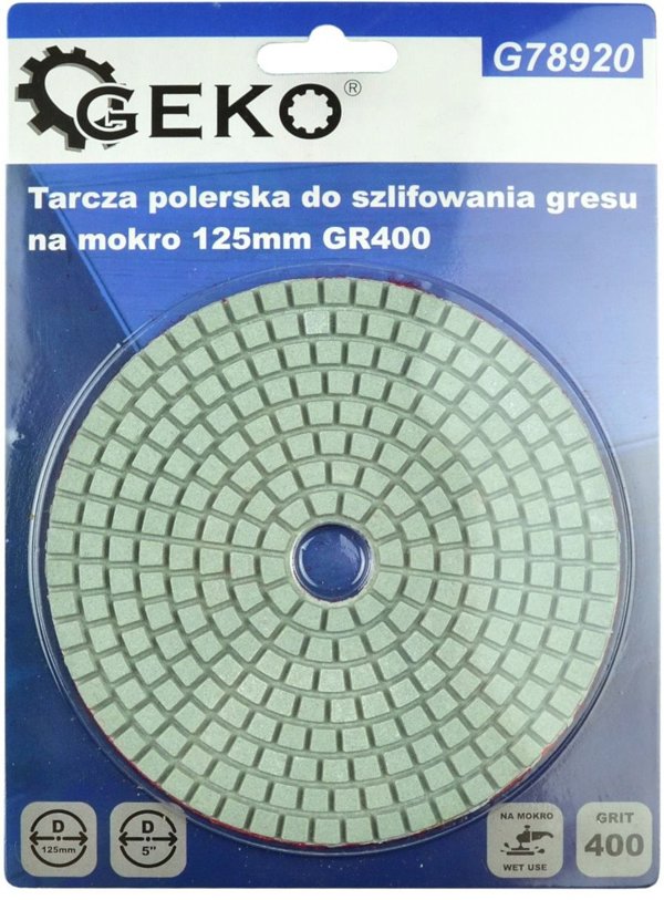 Geko Tarcza polerska do szlifowania gresu na mokro 125mm GR400 (5/25/250)