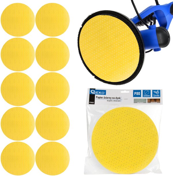 Geko Papier scierny na dysk – krazek z otworami 225mm P80 zyrafa