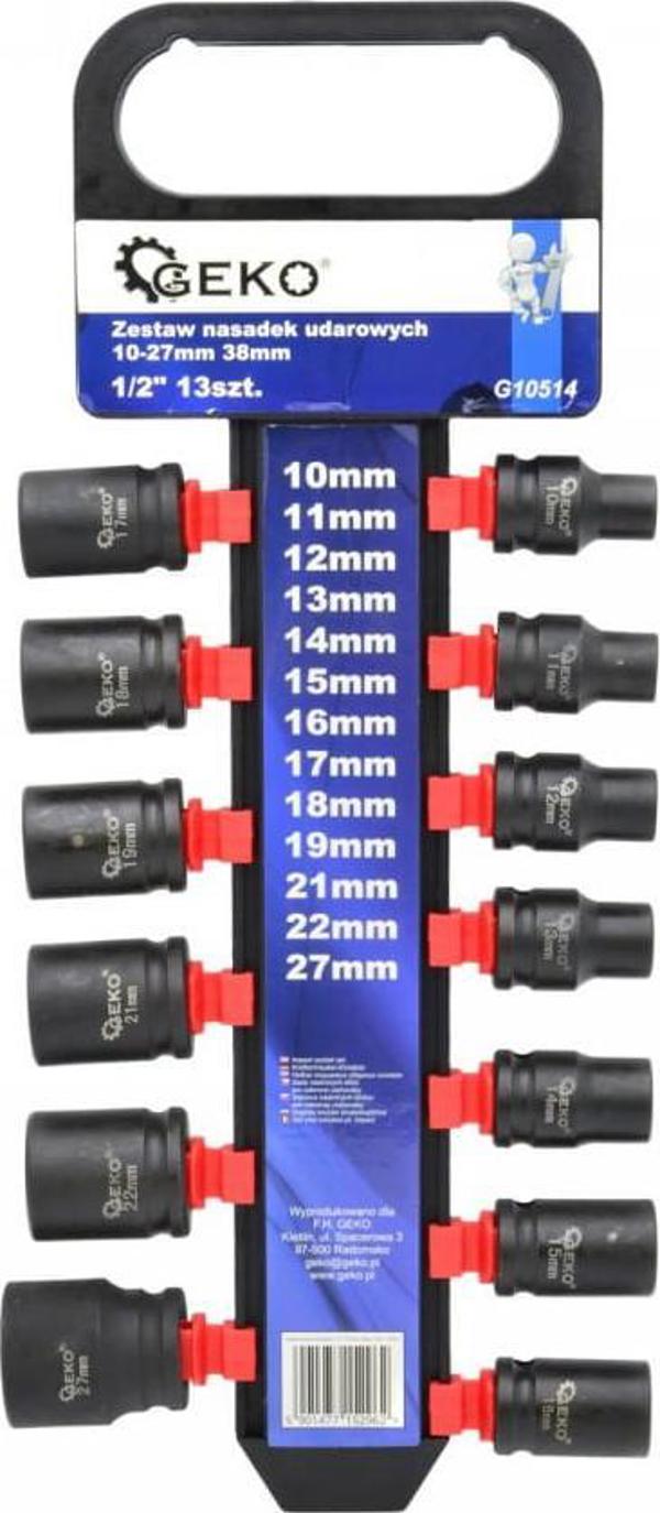Geko Σετ Κρουστικά Καρυδάκια 1/2" 13 Τεμαχίων 10-27mm G10514