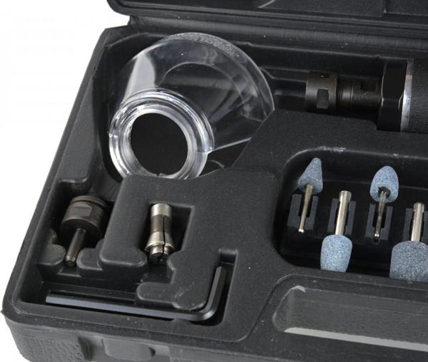 Geko G03142 Πνευματικός Ευθύς Λειαντήρας 3mm & 6mm 18000 RPM με Σετ Αξεσουάρ σε Βαλιτσάκι