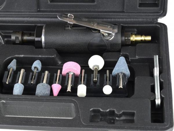 Geko G03142 Πνευματικός Ευθύς Λειαντήρας 3mm & 6mm 18000 RPM με Σετ Αξεσουάρ σε Βαλιτσάκι