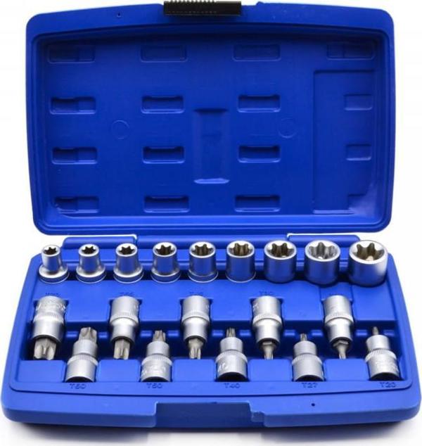 Geko Σετ Καρυδάκια και Μύτες Torx 19 Τεμαχίων 1/2" G13565