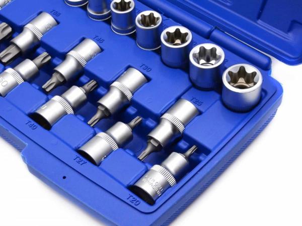 Geko Σετ Καρυδάκια και Μύτες Torx 19 Τεμαχίων 1/2" G13565