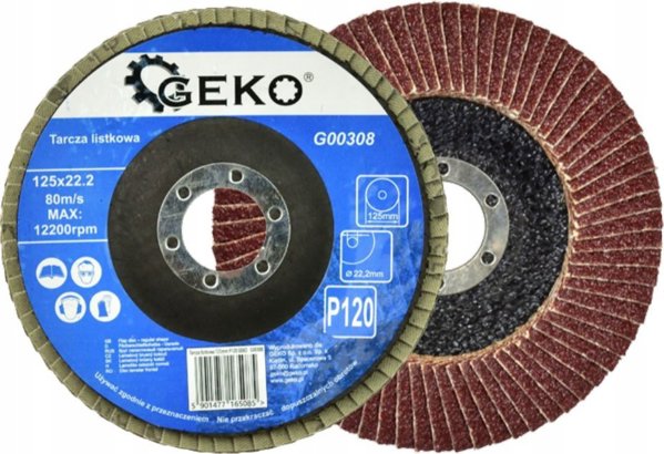 Geko Δίσκος Πτερυγίων Λείανσης 125mm P40, Ζαργκονέ για Γωνιακό Τροχό
