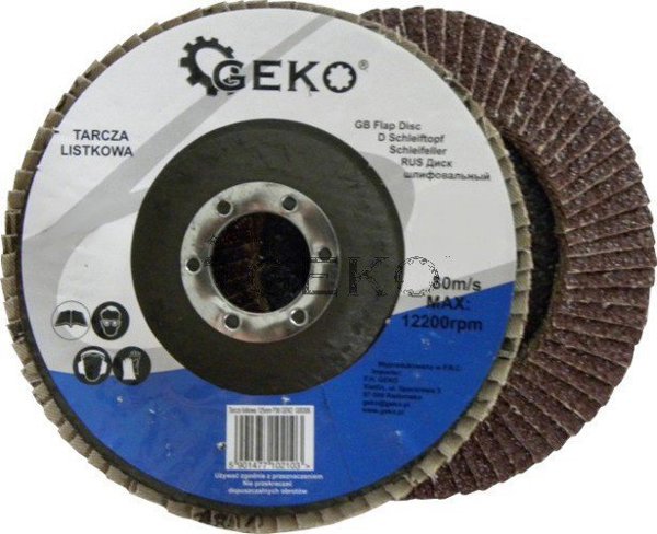 Geko Δίσκος Πτερυγίων Λείανσης 125mm P40, Ζαργκονέ για Γωνιακό Τροχό