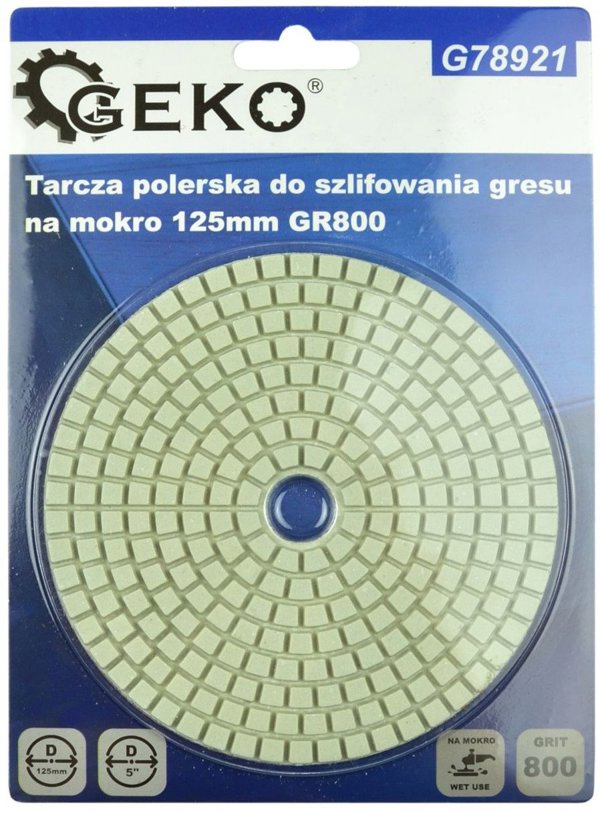 Geko Tarcza polerska do szlifowania gresu na mokro 125mm GR800 (25/250)