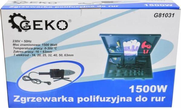 Geko Συσκευή Συγκόλλησης Πολυπροπυλενίου (Πολυφουζίο) G81031 για Σωλήνες 16-63mm