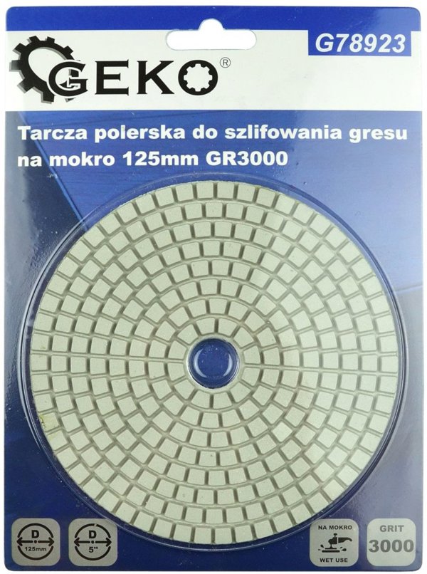 Geko Tarcza polerska do szlifowania gresu na mokro 125mm GR3000 (25/250)