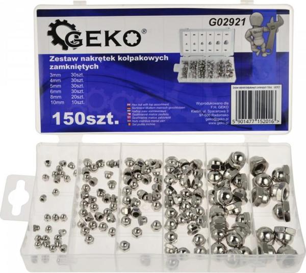 GEKO Σετ Κλειστά Παξιμάδια Καπακιών 150 Τεμαχίων G02921