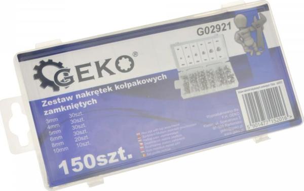 GEKO Σετ Κλειστά Παξιμάδια Καπακιών 150 Τεμαχίων G02921