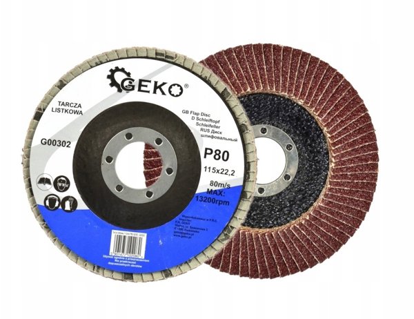 Geko Tarcza listkowa 115mm P80 GEKO (10/25/200)