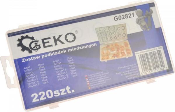 Geko Σετ Χάλκινες Ροδέλες 220 Τεμάχια G02821 - 20 Διαφορετικά Μεγέθη