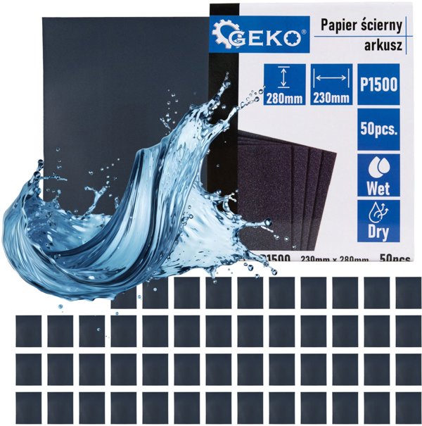 Geko Papier scierny wodny – arkusz 230x280mm P1500 (50/1000)