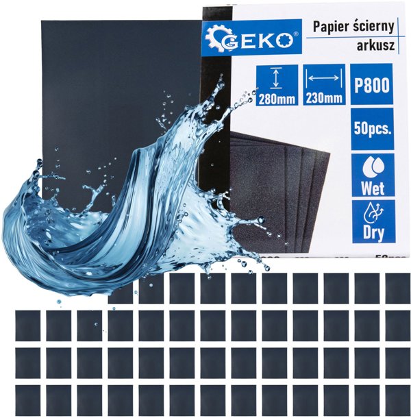 Geko Γυαλόχαρτο υγρό – φύλλο 230x280mm P800 (50/1000)