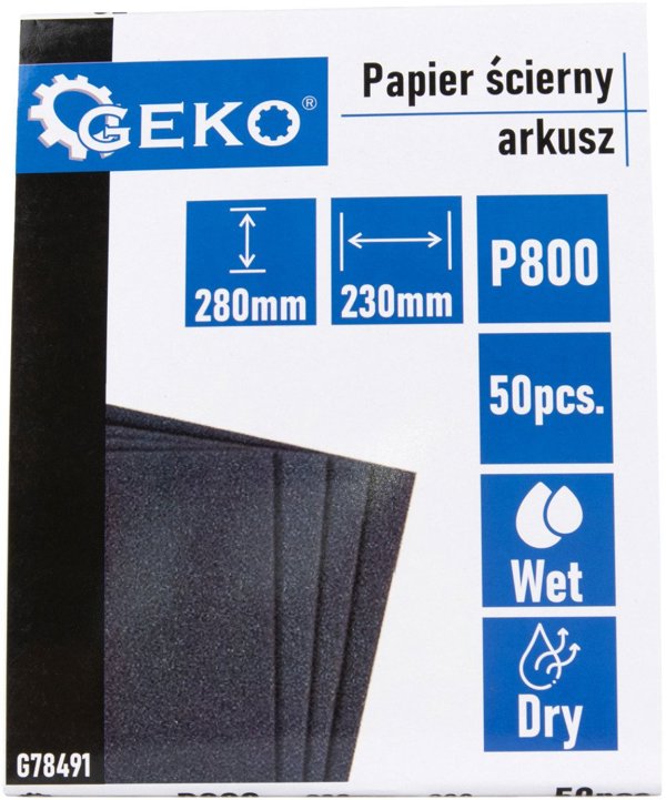 Geko Γυαλόχαρτο υγρό – φύλλο 230x280mm P800 (50/1000)