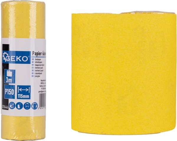Geko Papier scierny – rolka 115mm x 3m P150 (100)