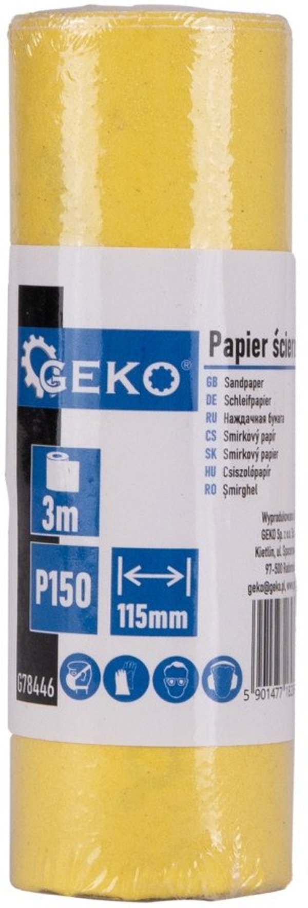 Geko Papier scierny – rolka 115mm x 3m P150 (100)