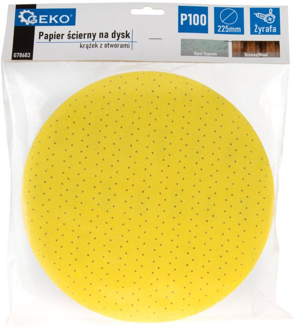 Geko Papier scierny na dysk 225mm P100 zyrafa