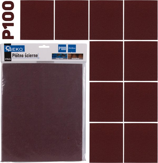 Geko Plotno scierne – arkusz 230x280mm P100 (10/500)