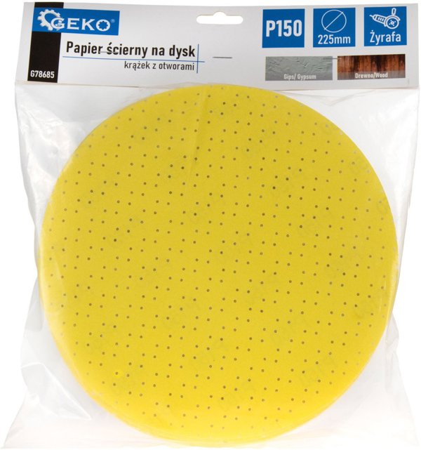 Geko Λειαντικό χαρτί δίσκου με οπές 225mm P150 / καμηλοπάρδαλη (10/100/500)