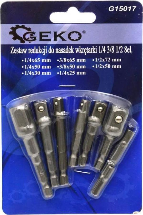 Geko Σετ Αντάπτορες για Καρυδάκια 1/4", 3/8", 1/2" - 8 Τεμάχια G15017