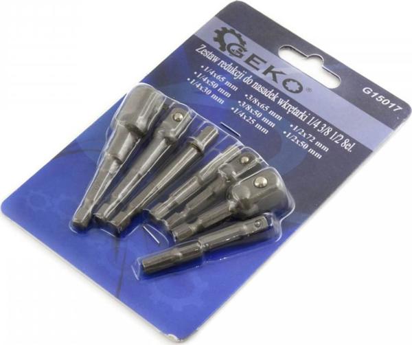 Geko Σετ Αντάπτορες για Καρυδάκια 1/4", 3/8", 1/2" - 8 Τεμάχια G15017